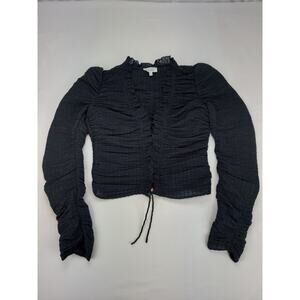 & Other Stories Black Flounce Scrunch Lace Up Cropped Stockholm Atelier Top 6